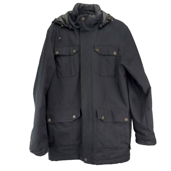 MCKINLEY Hooded Black Long Cargo Pockets Utility Parka Winter Coat sz M - Picture 1 of 8